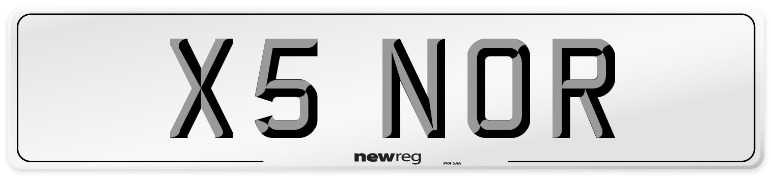 X5 NOR Number Plate from New Reg